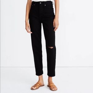 The Perfect Vintage Jean in Stone Black: Knee-Slit Edition
